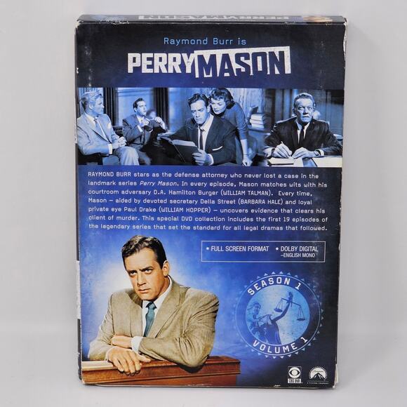 Perry Mason DVD Season One Volume One Box Set 5 Discs 19 Episodes COVER BOX SPOT - Picture 4 of 11